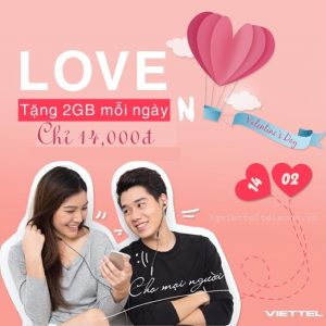 Viettel tặng 2GB cho các cặp đôi dịp valentine với gói LOVE siêu hấp dẫn