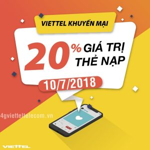 Có thể bạn chưa biết: Viettel khuyến mãi 20% thẻ nạp ngày 10/7/2018