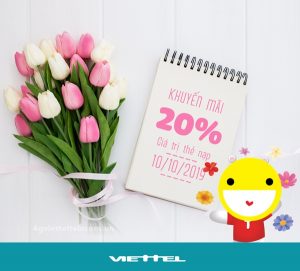 Viettel khuyến mãi 20% giá trị thẻ nạp ngày 10/10/2019