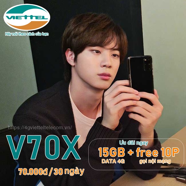 Hướng dẫn đăng ký gói V70X Viettel nhận 15GB và free thoại