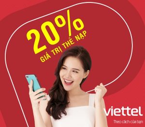Viettel khuyến mãi 20% giá trị thẻ nạp ngày 25/9/2021